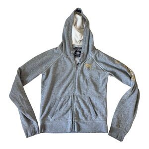 Victorias Secret PINK Gray Bedazzled Peace Sign Hoodie